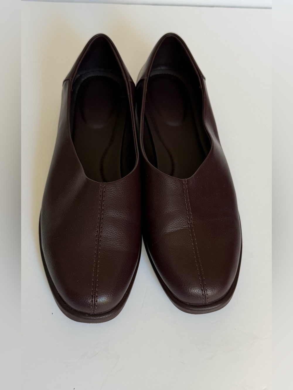 Uniqlo : C Square Flat Shoes, Slip on Loafers,  Size-7.5 Japanese, Darkbrown